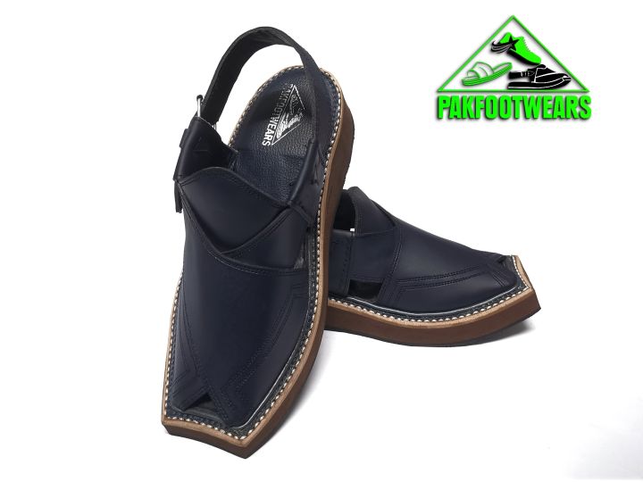 Kaptan Chappal with tyre sole in Navy Blue Color