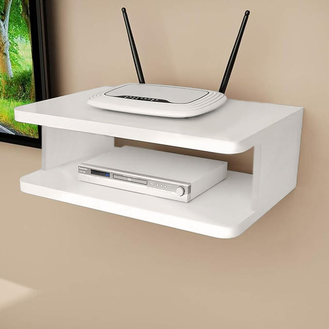 Small Shelf Fora Router 2 Layers Wall Mounted Shelf For Wifi Router, Phone, Decorative Items ...