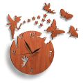 Fairy 3D Wooden Wall Clock - Laser Cut Design with Stars and Butterflies for Kids' Room. 