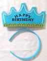 LED Happy Birthday Blue Headband Light up Crown Cap for Kids. 