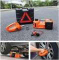 Electric Hydraulic Floor Jack 12V DC 5.0T(11023lb) 4 in 1 Floor Jack,Tire Inflator Pump,LED Flashlight, Safe Hammer, 45CM Electric Car Jack Car Tire Repair Tools Kit with Electric Impact Wrench. 
