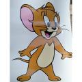 Size: 12 x 10 Inches  - Jerry Cartoon Designed Self Adhesive Wall Stickers for Decor Lovers -Multicolor. 