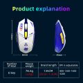 GX6 2.4ghz Rechargeable Wireless Gaming Mouse RGB Light Silent Click 6 Keys 3200 DPI Gaming Mouse PC Laptop Mice, Type-C Charging Cable, Long Lasting Battery Timing.. 
