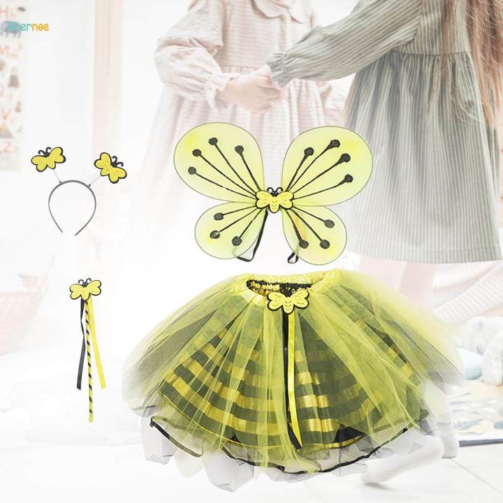 Butterfly Costume for Kids Girls Themed Party Role Festival Headdress Four Leaf Butterfly