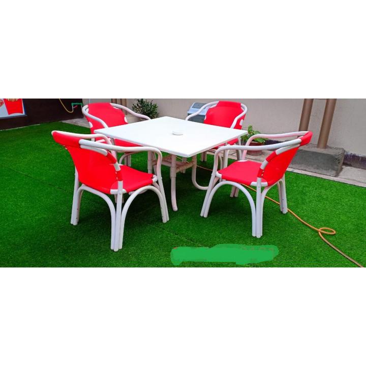 New Design Waterproof Outdoor Garden Chairs (full set of 4) - With 1Table and 1Umbrella with Every Colours