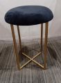 Velvet Cushion Stool X Base Designee For Home Dressing Stool Single Stool Ottoman Stool Fancy Golden Stool Bar Stool Wrought iron. 