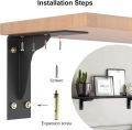2pcs Heavy Duty Shelf Bracket Industrial Floating Shelf Bracket Max Load 300 Pounds Wall Mounted Metal Shelf Support Right Angle Shelves Brackets, 2 Sizes Available 10 inch, 12 inch. 