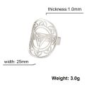 【2023NEW】COOLTIME Yoga Hindu Lotus Open Rings Stainless Steel Meditation Kali Yantra Rings for Women Fashion Jewlery Gift 2023 New in. 
