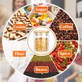 2pc Glass Jar with Wooden Lid air tight canister and jar - 450 ml Small Food Storage Containers for Home Kitchen, Tea, Herbs, Sugar, Salt, Coffee, Flour, Herbs, Grains Non-toxic, BPA free, Higher Thermal Shock Resistance than Regular Glass, Microwave. 