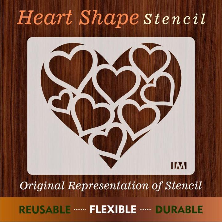 Hearts in Heart Reusable Stencil Airbrush Painting Wall Art DIY Home Decor Scrap booking Album Crafts ID 41