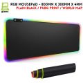RGB Mouse pad Gaming Plain Black Design - Full Size Gaming RGB Mousepad 800mm x 300mm x 4mm - 14 Modes Of RGB Lights. 
