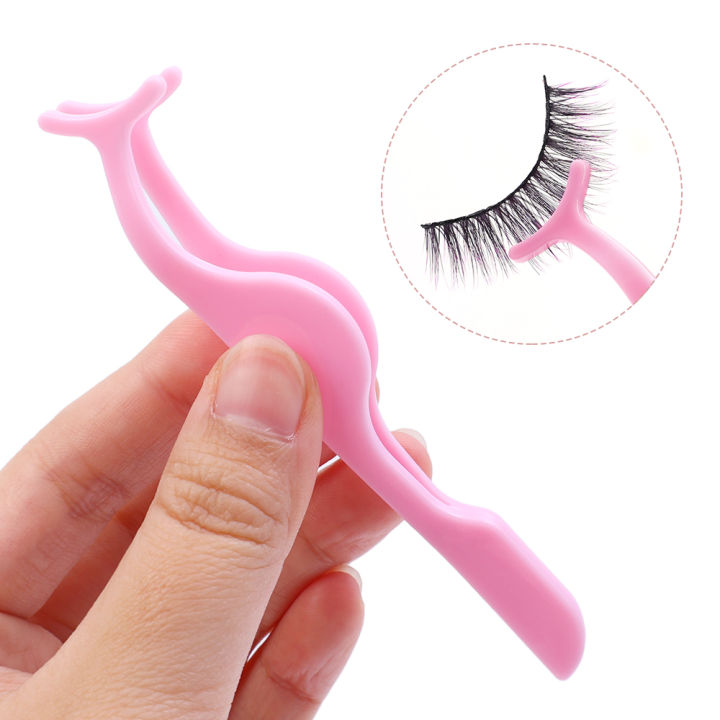 1Pcs False Eyelash Tweezers Plastic Lashes Forceps Eyelashes Fish Tail Clip Lash Applicator Removal Nipper Makeup Tool