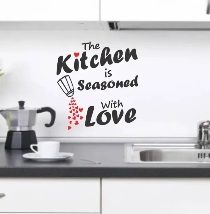 KItchen wall sticker, This kitchen is seasoned with love Girls Kids ...