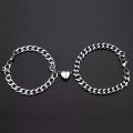 2Pcs Heart Magnetic Bracelets for Lovers-  Set of 2 pcs Broken heart Stainless Steel bracelet for couples- Gift for girls and boys2Pcs/Set Heart Magnetic Couple Bracelets for Lovers- Broken heart Stainless Steel bracelet for couples. 