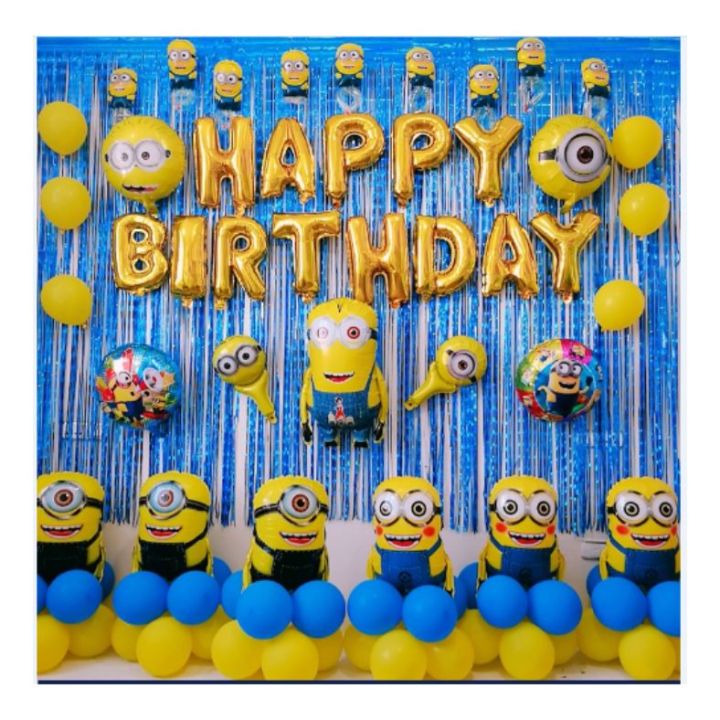 5 Pcs Party Balloons For Minions Theme Party Supplies Minion Foil Balloons Party Favors Decor Birthday Party For Movie Characters Minions Party Kids Birthday Decorations For Birthday Baby Shower Pre School Theme Party Home Decor For Kids