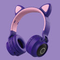 Cute Cat Ear Bluetooth Wireless LED Light Glow Headset Girl Earphones Headphone. 