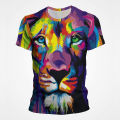 African lion graphic t shirt for men cool 3D printed T-shirt tops animal tees personality streetwear trend tops Funny T shirts. 