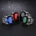 Classic Style Male Heavy Stainless Steel Big Stone Ring Designs For Men. 