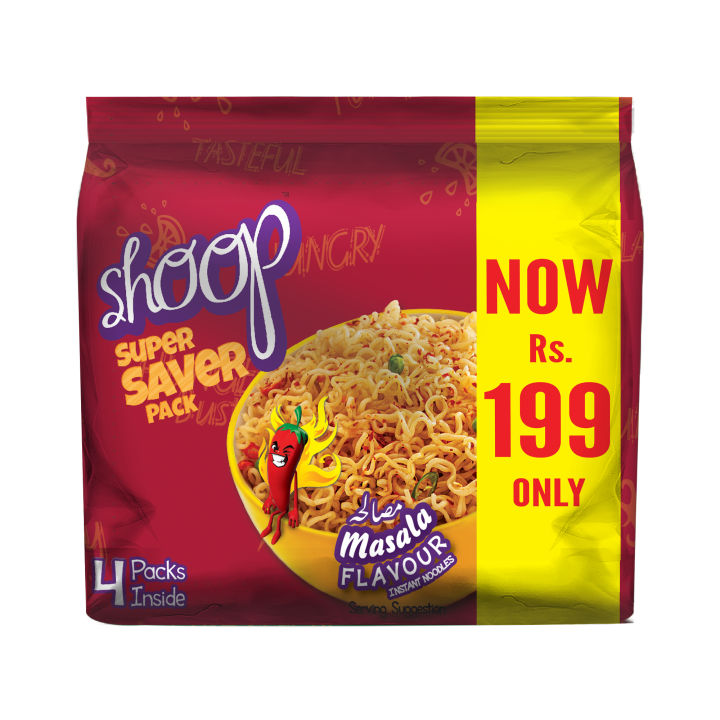 SHOOP INSTANT NOODLES MASALA 65 GM (4X65G) RS 30 FLASHER