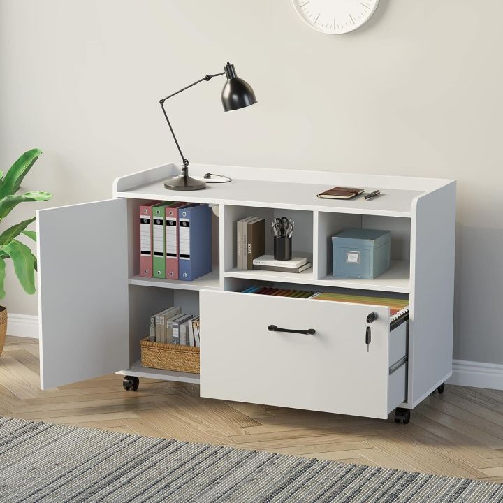 File%20Cabinet%20Filing%20Cabinet%20with%20Locking%20Drawer,%20Printer%20Stand%20with%20Open%20Storage%20Shelf%20with%20Wheels,%20for%20Letter/Legal/A4%20Size%20Files,%20White%20And%20Black%20-%20Image%202