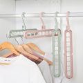 Rotate Anti-Skid Folding Hangers Magic Space Saving Hangers Clothes Hangers Organizers 9 Hole 360°. 