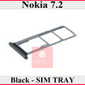 Nokia 7.2 SIM Tray Sim Jacket Sim Slot Sim Door For Nokia 7.2 - Black. 