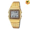 Casio Vintage Youth Golden Colour Dial With Golden Colour Bracelet Men's Watch - A500WGA-9DF. 