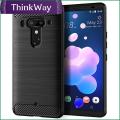 【ThinkWay】Shock Absorption Cover Soft TPU Anti Scratch Carbon Fiber Design Back Case for HTC U12 Plus/U12+. 