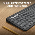 Logitech K380s Pebble Keys 2 Bluetooth Wireless Keyboard-Graphite. 