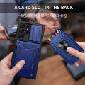 Samsung Galaxy S22 Ultra Phone Case, Hard Armor Camera Protection Cover Ring Stand Card Multifunctional Casing. 