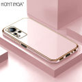 Hontinga for Infinix Note 11 / Note 12 G88 Back Cover Luxury 6D Plating Frame Shiny Bling Case Soft Silicone Square Phone Cases. 
