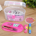 Stitching Tools Clear Plastic Sewing Kit Box Small Craft Sewing Supplies With Organizer Travel Plastic Storage Box Sewing Accessories - Needle Threading Machine Not Included. 