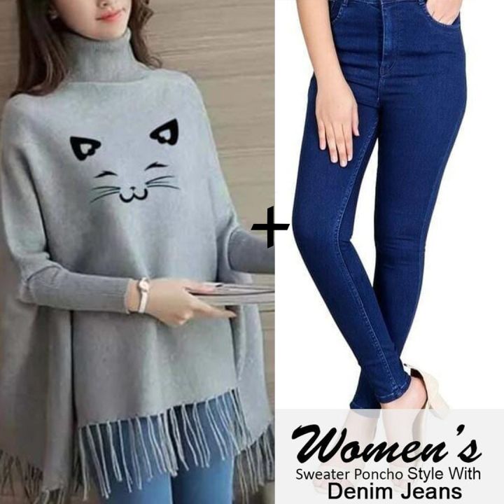 Pack%20of%202%20Printed%20poncho%20for%20women%20-%20Image%202