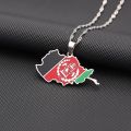 New Afghanistan Map Flag Pendant Necklace Stainless Steel For Men Charm Fashion Jewelry Gifts wholesale. 