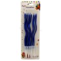 BLUE COLOR SPIRALS DESIGN CANDLE SET - PACK OF 12 CANDLES - CANDLES FOR CAKE DECORATION. 
