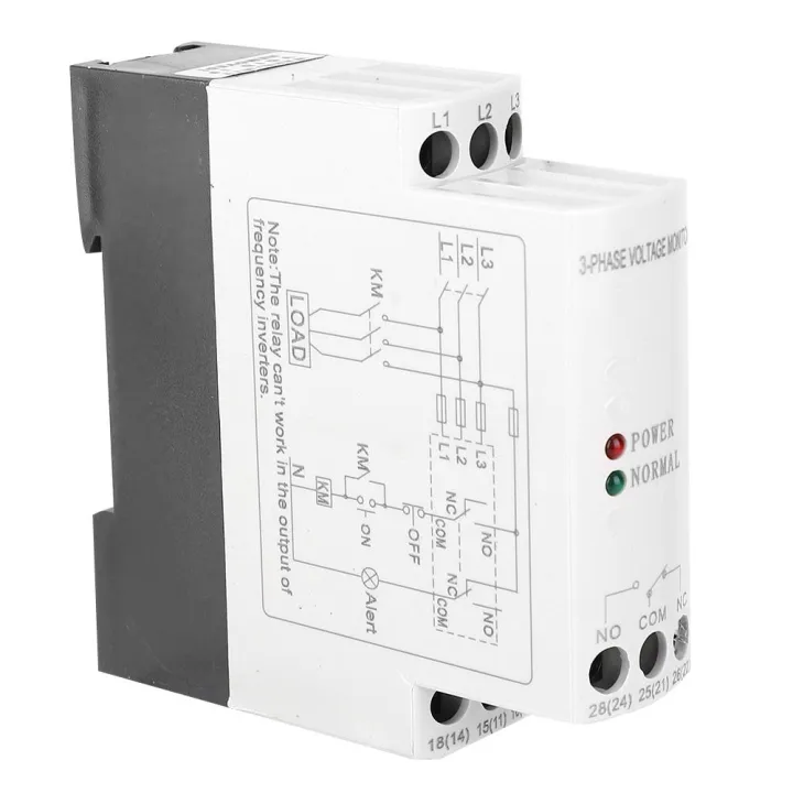 3 Phase Circuit Protection Voltage Monitoring Relay Phase Failure ...