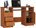 PC Desk with Keyboard Tray, Desk Table, Computer Table, Desk Table, 3 Drawers, 1 Storage Compartment with Door, 2 Open Storage Compartments,. 