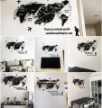 3D World Map Wall Clock, Glow In The Dark Night Wooden World Map Wall Clock, Personality home world map clock, Creative modern silent clock, Acrylic World Map Wall Decor for Living Room/Office/Bedroom. 