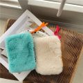 1Pcs Cute Card Coin Purse Mini Wallets for Girls Women Plush Solid Color with Zipper Korean Style. 