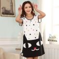 Summer Cute Cartoon Women Sleepwear Thin Short Sleeve Printing Nightdress Women's Nightgown Sleepwear Night Dress Loungewear. 