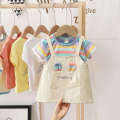 Girls' summer cartoon 2022 new middle and young cotton half sleeved princess dress children's clothing. 