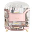 Dazzin - Luxury Desktop Cosmetic Organizer - Dustproof & Waterproof Makeup Vanity Storage Beauty Box - Beauty Box for Girls - Makeup Organizer Box - Make Up Organizers for Vanity, Countertop Cosmetic Storage with Drawers and Transparent Cover for Bedroom. 