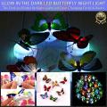 Pack of 3 Led Butterfly Glow In The Dark Led Butterfly Night Light Led Color Changing For Kids Room. 