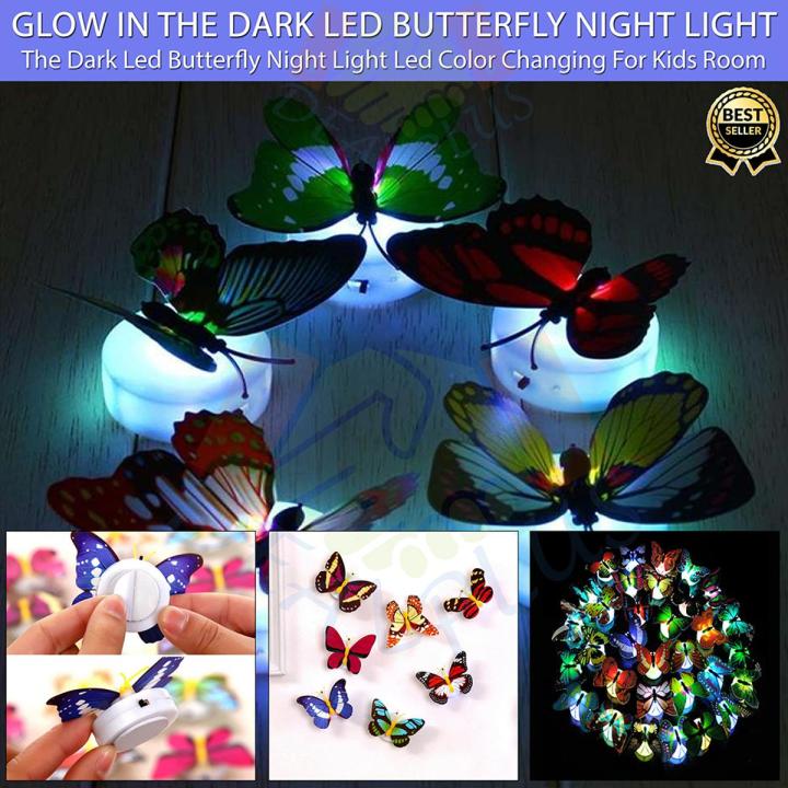 Pack of 3 Led Butterfly Glow In The Dark Led Butterfly Night Light Led Color Changing For Kids Room