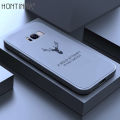 Hontinga for Samsung Galaxy S8 Plus Case Soft Silicone Square ELK Deer Reindeer Phone Cases Full Cover Camera Shockproof Protection Rubber Case. 