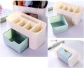 Bathroom Storage Box shelf Bathroom Accessories Simple Plastic Organiser Shelves Desktop Makeup Box With Small Drawer Multi-functional Jewelry Box Storage Desk holder,Blue. 