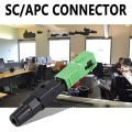 10Pcs Sc/Apc Fiber Optic Connector Embedded Single Mode Component Fiber Optic Quick Connector-Black + Green. 