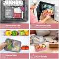 MSURE Bento Box Lunch Box and Kids, Adults, Takeaway Plastic Lunch Box and Food Storage Box, 3-Compartment Bento Style Food Container. 