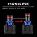 Telescopic Zoom Headlight Cap Brim Clip Lamp Night Outdoor Light Flashlight. 