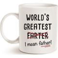 MAUAG Fathers Day Gifts Funny Best Dad Coffee Mug, World's Greatest F, I Mean Father, Best Cute Birthday Gifts for Dad Cup. 